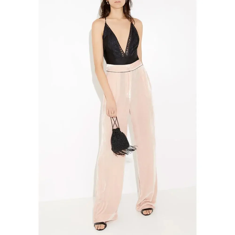 Jacques dusty rose Silk Velvet Pajama Pants